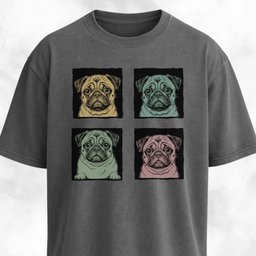 Colored Pugs Grid Graphic T Shirt Gift For Dog Lover