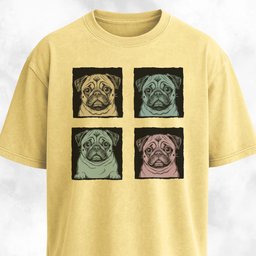 Colored Pugs Grid Graphic T Shirt Gift For Dog Lover