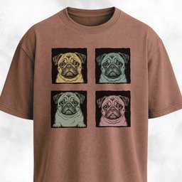 Colored Pugs Grid Graphic T Shirt Gift For Dog Lover