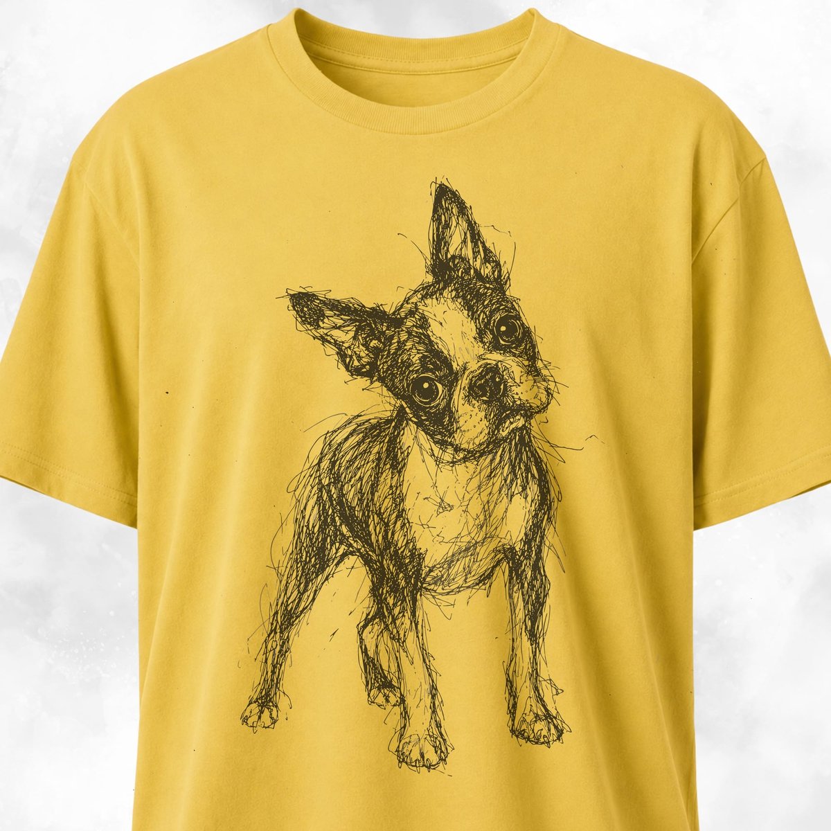 Boston Terrier Scribble T Shirt Gift For Dog Lover