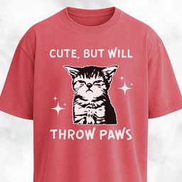 Cute But Will Throw Paws Badass Kitty T Shirt Gift For Cat Lover