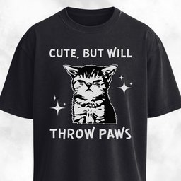 Cute But Will Throw Paws Badass Kitty T Shirt Gift For Cat Lover