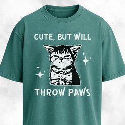 Cute But Will Throw Paws Badass Kitty T Shirt Gift For Cat Lover