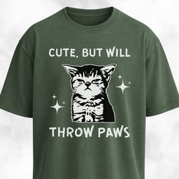 Cute But Will Throw Paws Badass Kitty T Shirt Gift For Cat Lover