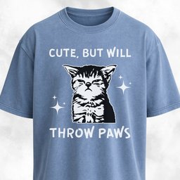 Cute But Will Throw Paws Badass Kitty T Shirt Gift For Cat Lover