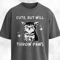 Cute But Will Throw Paws Badass Kitty T Shirt Gift For Cat Lover