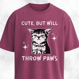 Cute But Will Throw Paws Badass Kitty T Shirt Gift For Cat Lover