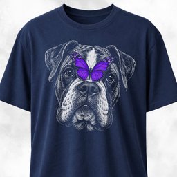 Boxer With Butterfly T Shirt Gift For Dog Lover