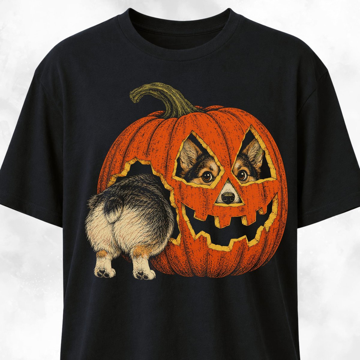 Corgi In A Pumpkin T Shirt Gift For Dog Lover