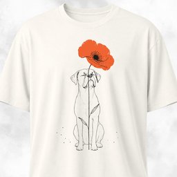 Boxer Smelling Poppy T Shirt Gift For Dog Lover