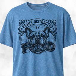Easily Distracted By Food Frenchie T Shirt Gift For Dog Lover