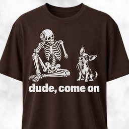 Dude Come On Skeleton With Chihuahua T Shirt Gift For Dog Lover