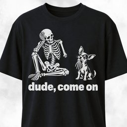 Dude Come On Skeleton With Chihuahua T Shirt Gift For Dog Lover
