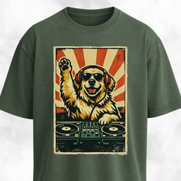 DJ Golden Retriever T Shirt Gift For Dog Lover