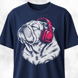 Dreamy Bulldog With Headphones T Shirt Gift For Dog Lover