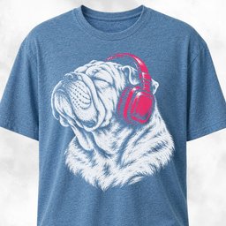 Dreamy Bulldog With Headphones T Shirt Gift For Dog Lover