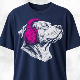Dreaming Pittie With Headphones T Shirt Gift For Dog Lover