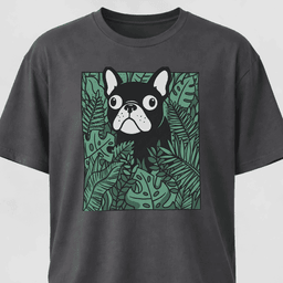 Frenchie In A Green Field T Shirt Gift For Dog Lover