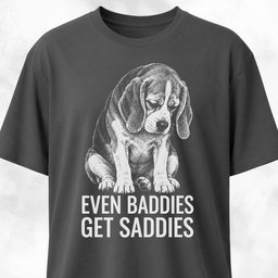 Even Baddies Get Saddies Beagle T Shirt Gift For Dog Lover