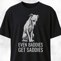 Even Baddies Get Saddies Italian Greyhound T Shirt Gift For Dog Lover