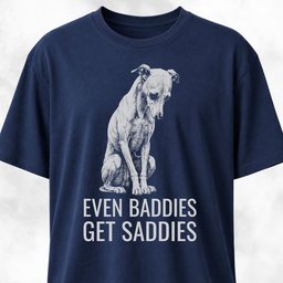 Even Baddies Get Saddies Italian Greyhound T Shirt Gift For Dog Lover