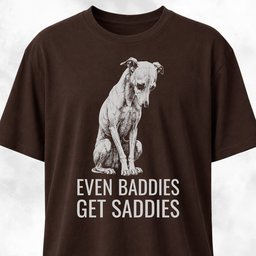 Even Baddies Get Saddies Italian Greyhound T Shirt Gift For Dog Lover