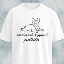 Emotional Support Potato Frenchie T Shirt Gift For Dog Lover