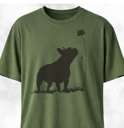 Frenchie Flower Silhouette T Shirt Gift For Dog Lover
