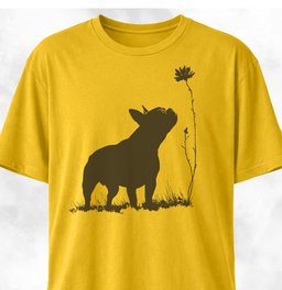 Frenchie Flower Silhouette T Shirt Gift For Dog Lover