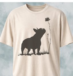 Frenchie Flower Silhouette T Shirt Gift For Dog Lover