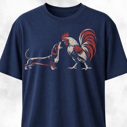 Doxie And Rooster Screaming Competition T Shirt Gift For Dog Lover