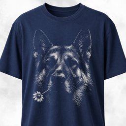 German Shepherd With Daisy T Shirt Gift For Dog Lover