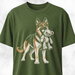 German Shepherd With Possessed Teddy T Shirt Gift For Dog Lover
