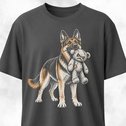 German Shepherd With Possessed Teddy T Shirt Gift For Dog Lover