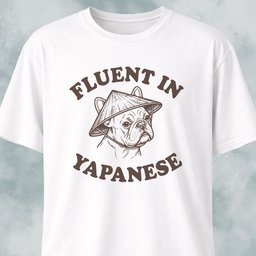 Fluent In Yapanese Frenchie T Shirt Gift For Dog Lover