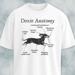 Doxie Anatomy T Shirt Gift For Dog Lover
