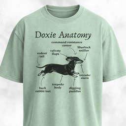 Doxie Anatomy T Shirt Gift For Dog Lover