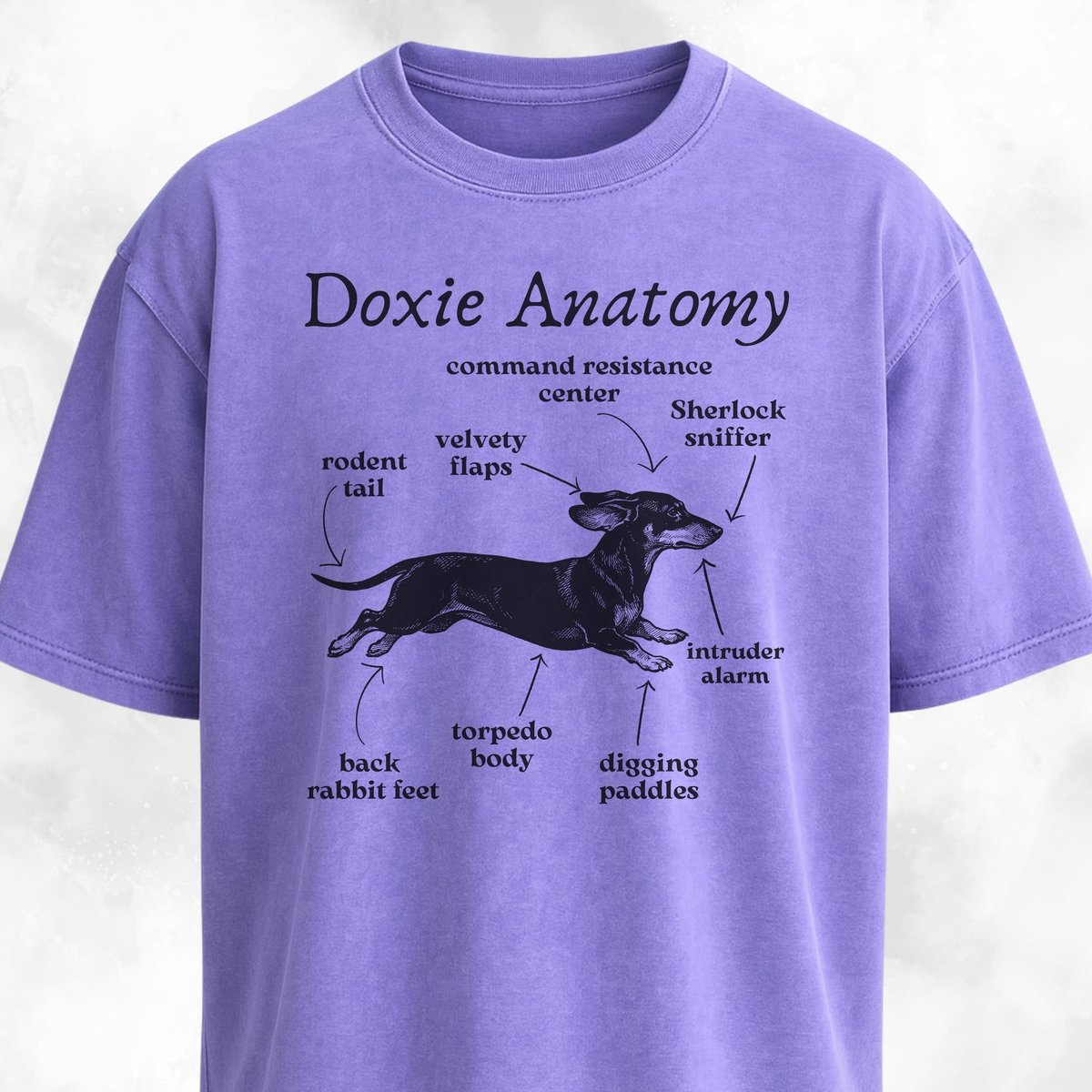 Doxie Anatomy T Shirt Gift For Dog Lover