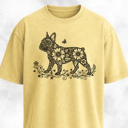 Floral Frenchie T Shirt Gift For Dog Lover