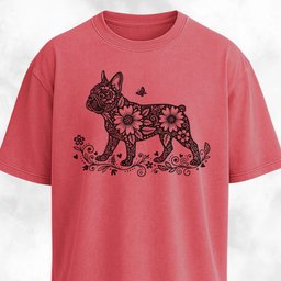 Floral Frenchie T Shirt Gift For Dog Lover
