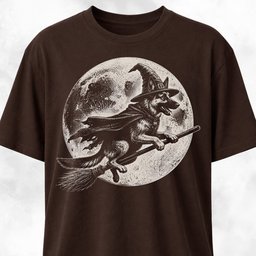 German Shepherd On A Broom T Shirt Gift For Dog Lover