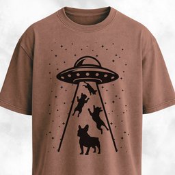 French Bulldog Ufo Abduction T Shirt Gift For Dog Lover