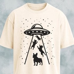 French Bulldog Ufo Abduction T Shirt Gift For Dog Lover
