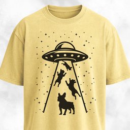 French Bulldog Ufo Abduction T Shirt Gift For Dog Lover