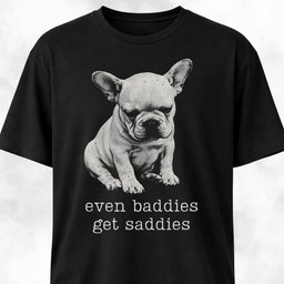 Even Baddies Get Saddies Frenchie Pup T Shirt Gift For Dog Lover