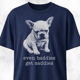 Even Baddies Get Saddies Frenchie Pup T Shirt Gift For Dog Lover