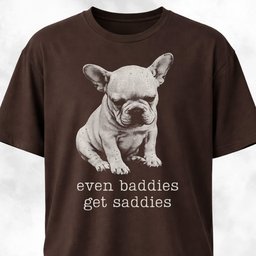 Even Baddies Get Saddies Frenchie Pup T Shirt Gift For Dog Lover