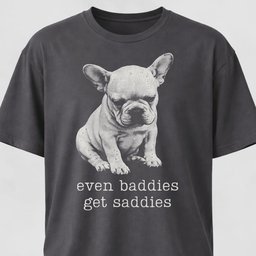 Even Baddies Get Saddies Frenchie Pup T Shirt Gift For Dog Lover