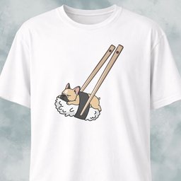 Frenchie Sushi With Chopsticks T Shirt Gift For Dog Lover