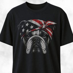 Fancy USA Bandana English Bulldog T Shirt Gift For Dog Lover